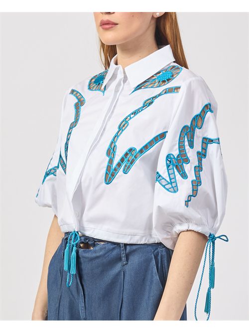 Silvian Heach Women's Cropped Shirt with Perforated Details SILVIAN HEACH | GPP25357CAWHITE